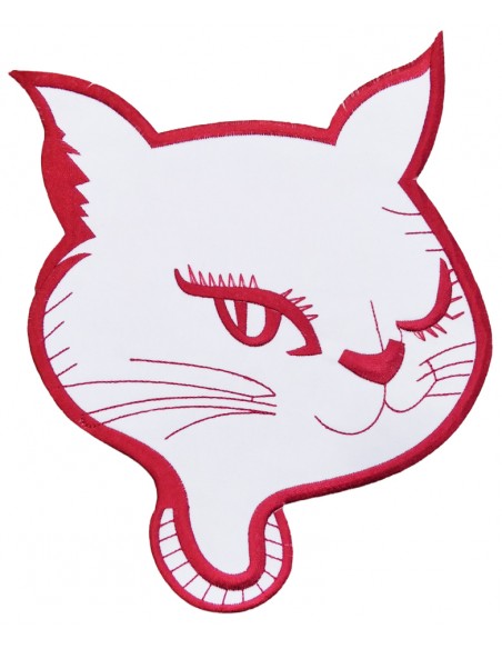 Parche Bordado Gigante Gato Blanco