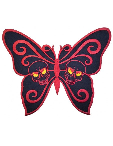Parche Bordado Gigante Mariposa Calaveras