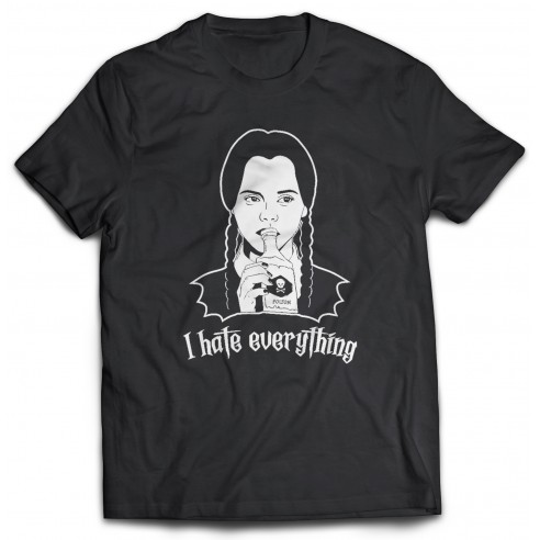 Camiseta Miércoles Familia Addams I Hate Everything