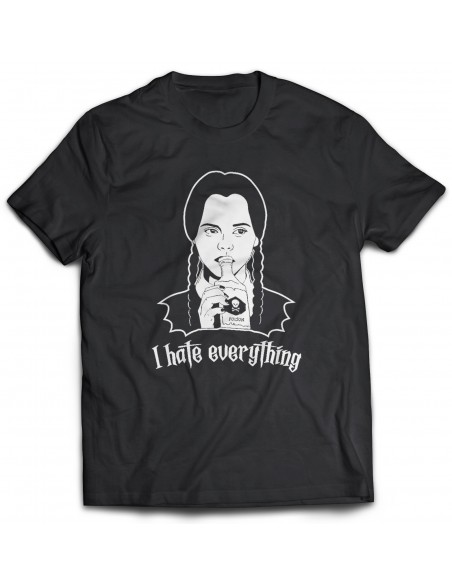 Camiseta Miércoles Familia Addams I Hate Everything