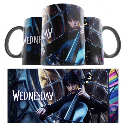 Taza Miércoles Familia Addams Contrabajo