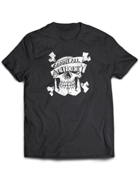 Camiseta Against all Authoriry - Skull