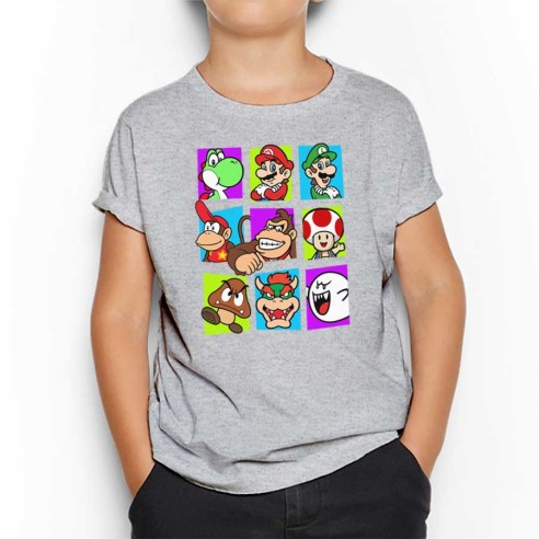 Camiseta Mario Bros Team Infantil