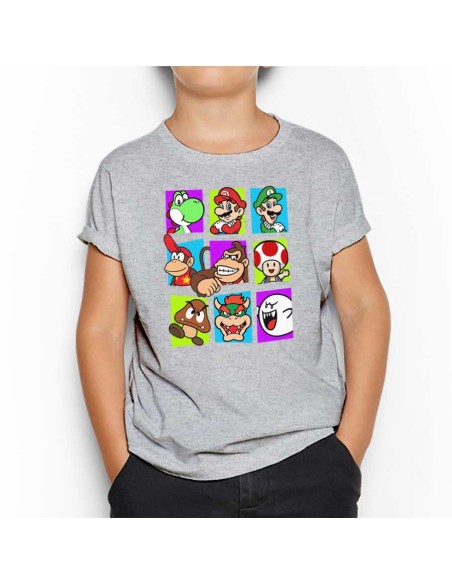 Camiseta Mario Bros Team Infantil