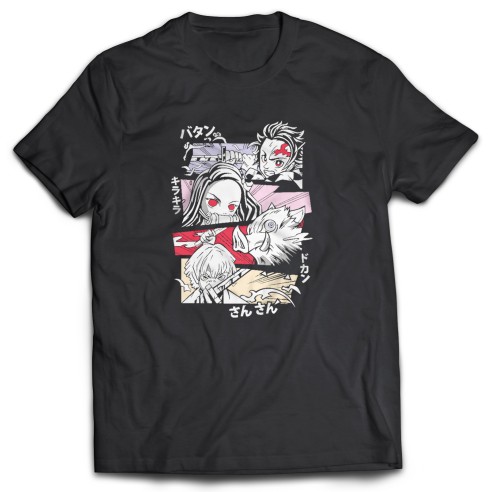 Camiseta Demon Slayer Tanjiro Nezuko Inosuke Zenitsu