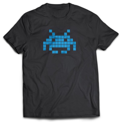 Camiseta Space invaders Azul