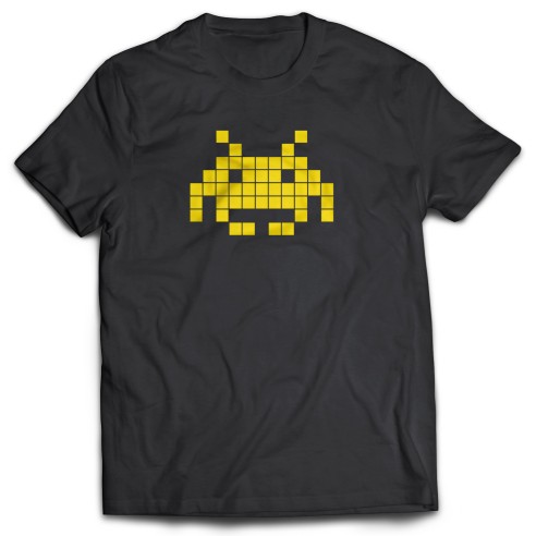 Camiseta Space invaders Amarillo