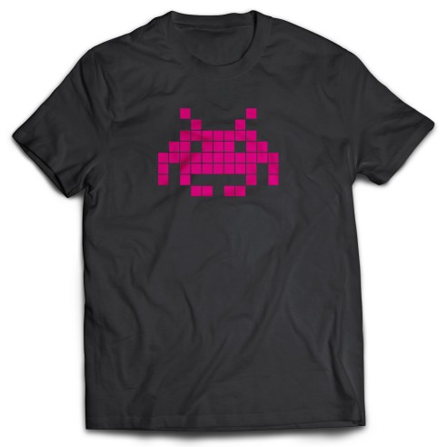 Camiseta Space invaders Fucsia