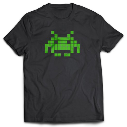 Camiseta Space invaders Verde