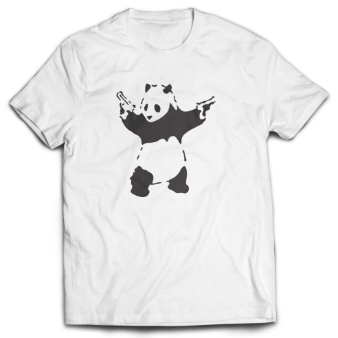 Camiseta Banksy - Panda With Guns