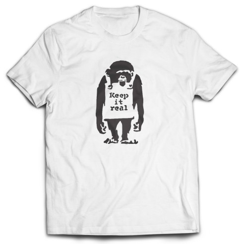 Camiseta Banksy - Keep it real monkey meaning