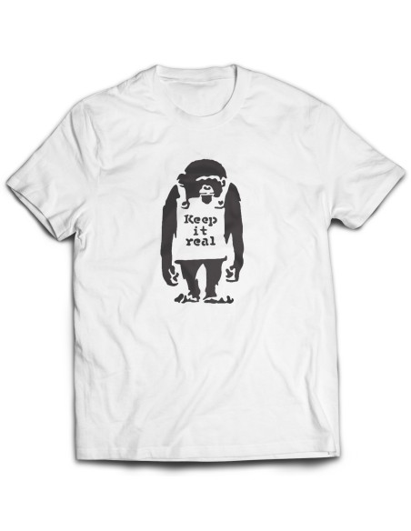 Camiseta Banksy - Keep it real monkey meaning