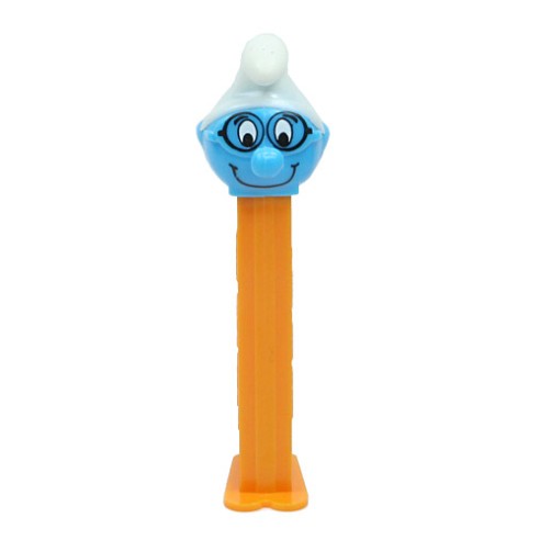 Dispensador Caramelos PEZ Pitufo Serie B Brainy Smurf