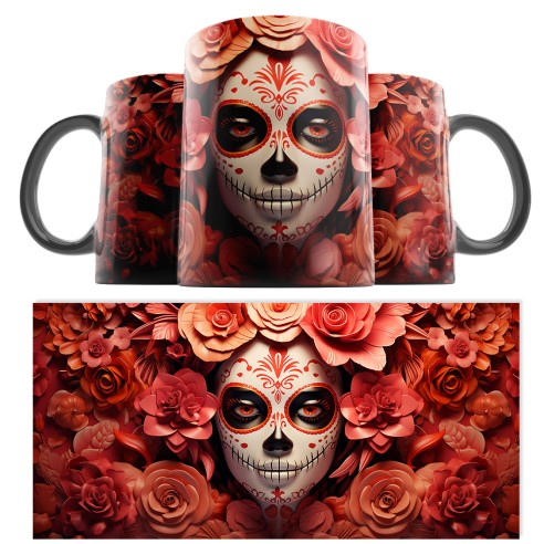 Taza Catrina Día de los Muertos 3D 02