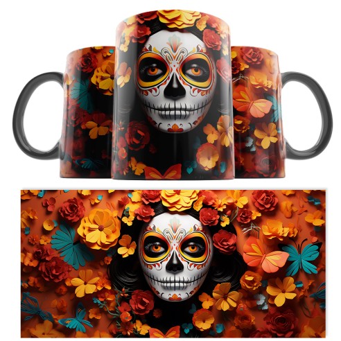 Taza Catrina Día de los Muertos 03 3D