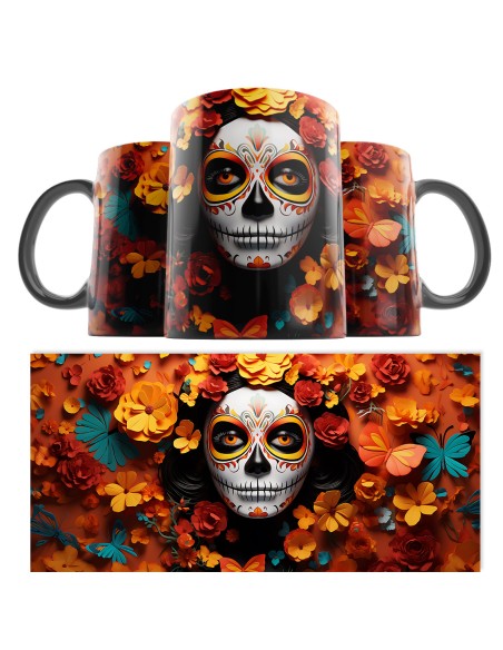Taza Catrina Día de los Muertos 03 3D