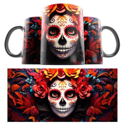 Taza Catrina Día de los Muertos 04 3D