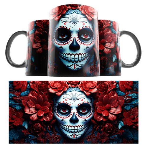 Taza Catrina Día de los Muertos 05 3D