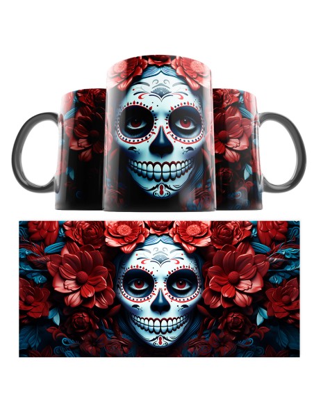 Taza Catrina Día de los Muertos 05 3D