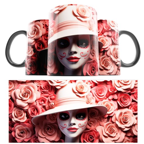 Taza Catrina Día de los Muertos 07 3D