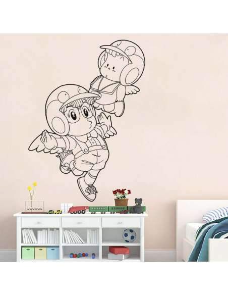 Vinilo Adhesivo Dr Slump Arale y Gatchan