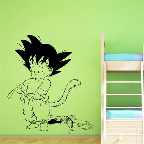 Vinilo Adhesivo Dragon Ball Son Goku Vistiendose