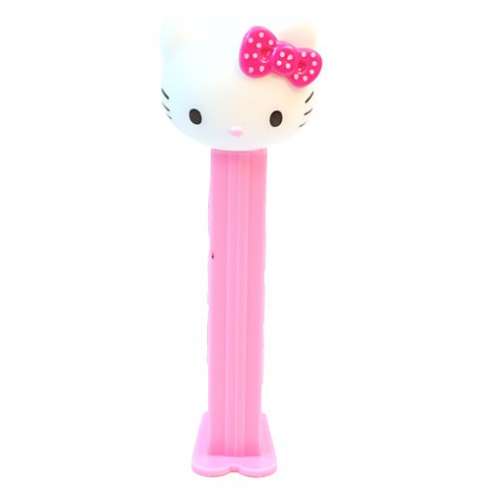 Dispensador caramelos Pez Hello Kitty Lazo rosa topos blancos