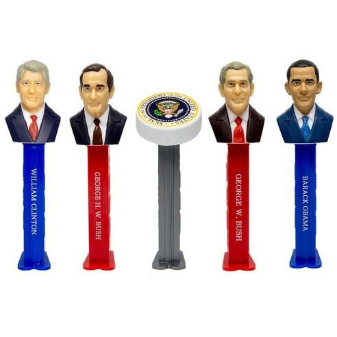 Dispensador Caramelos Pez Set Presidentes V-9
