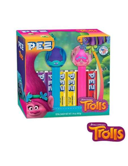 Caja Trolls Emoticon Dispensador Caramelos Pez