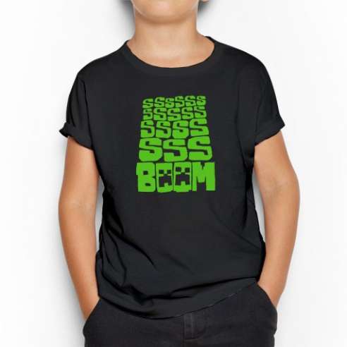 Camiseta Minecraft Boom infantil