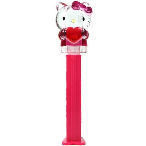 Dispensador caramelos Pez Hello Kitty Cristal Full Body Lazo Rojo y Corazón
