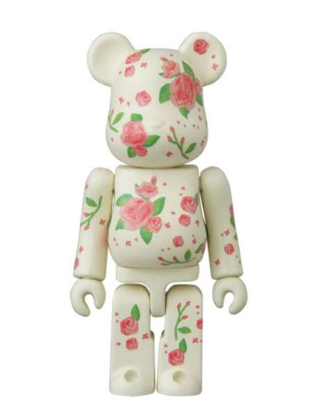 Bearbrick 100% Pattern Pink Roses Series 32