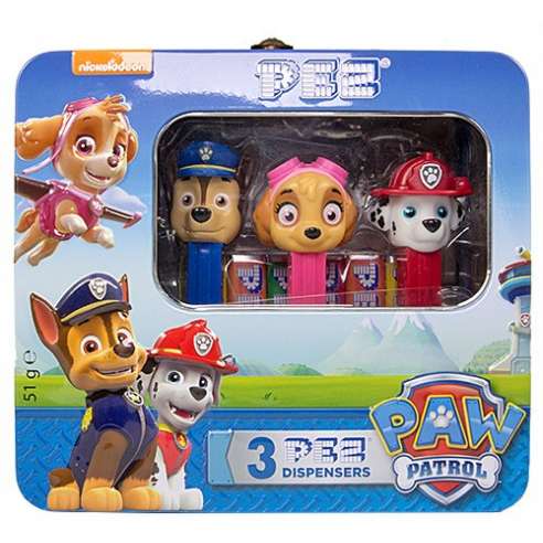 Caja Metal Caramelos PEZ Patrulla Canina