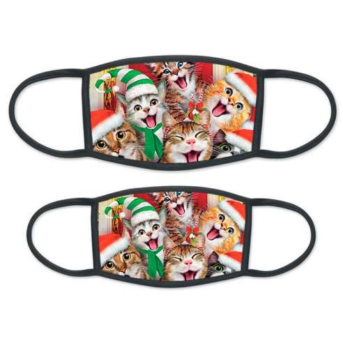 Mascarilla Facial Gatos Navidad