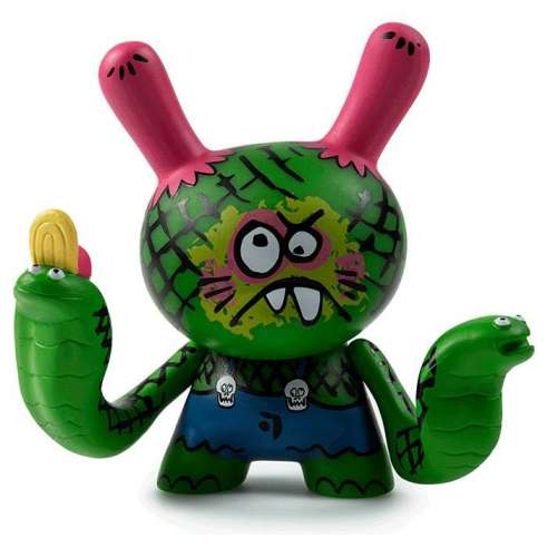 Kaiju Dunny Battle Green Cobra Boy By Kidrobot