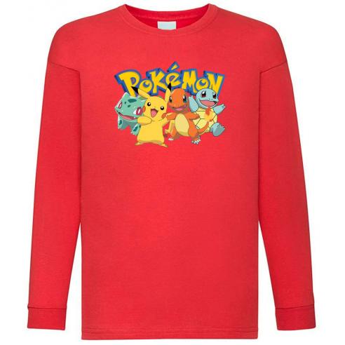 Camiseta Pokémon Pikachu Charmander Bulbasaur Squirtle