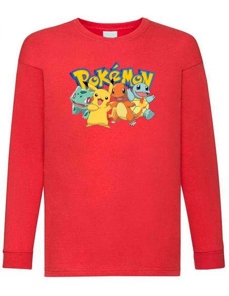 Camiseta Pokémon Pikachu Charmander Bulbasaur Squirtle