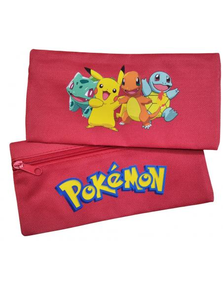 Estuche Portatodo Pokémon Pikachu Charmander Bulbasaur Squirtle