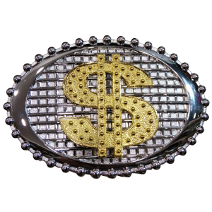 Hebilla Cinturón Ovalada Símbolo Dolar