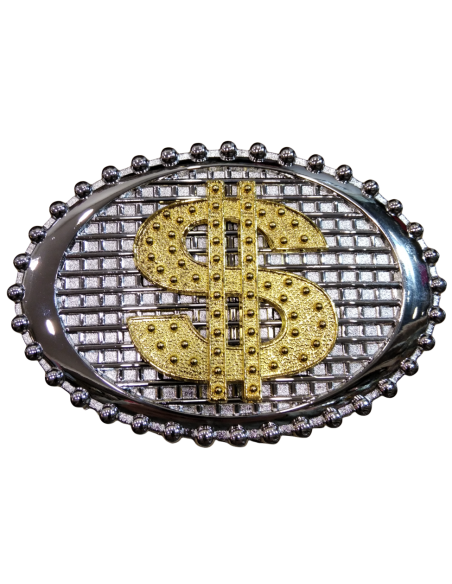 Hebilla Cinturón Ovalada Símbolo Dolar