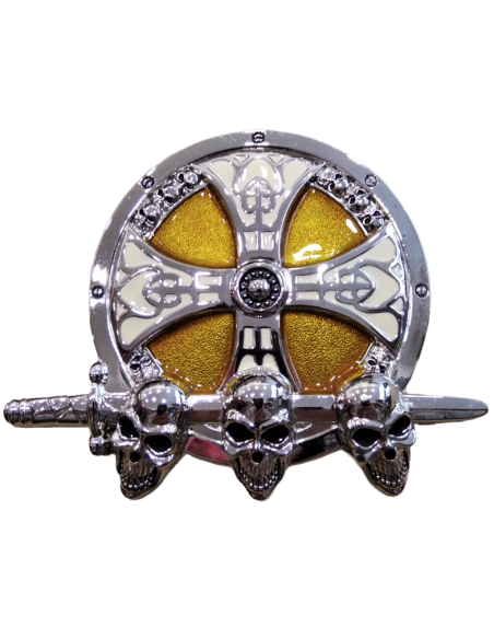 Hebilla Cinturón Escudo y Calaveras