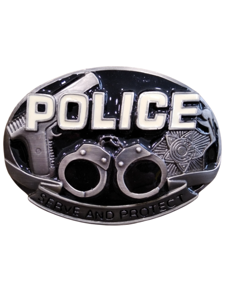 Hebilla Cinturón Police Serve and Protect
