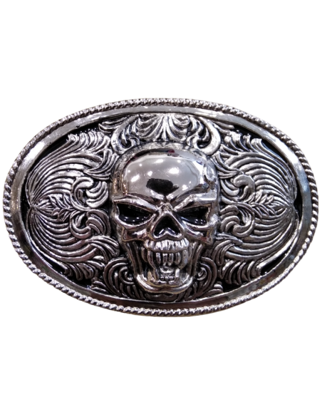 Hebilla Cinturón Ovalada Calavera