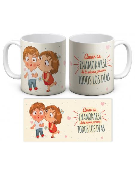 Taza Amar es enamorarse de la misma persona todos los días