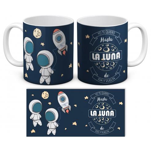 Taza Yo te quiero hasta la luna de ida y vuelta