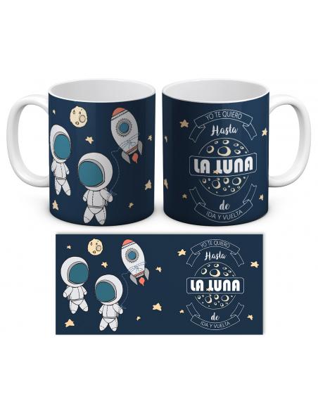 Taza Yo te quiero hasta la luna de ida y vuelta