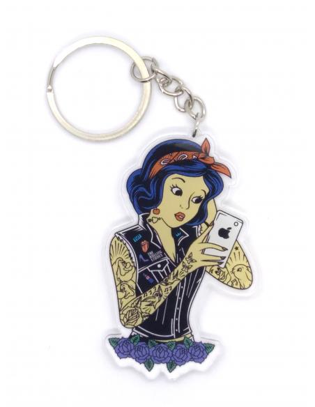 Llavero Blancanieves Tatuada Princesas Rockeras