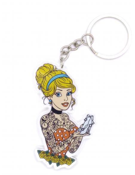 Llavero Cenicienta Tatuada Princesas Rockeras