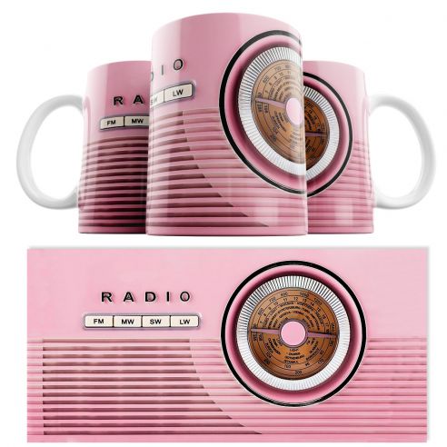 Taza Radio Retro Rosa